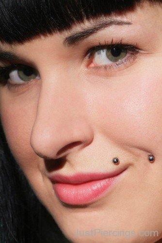 Cheek Piercing And Madonna Piercing