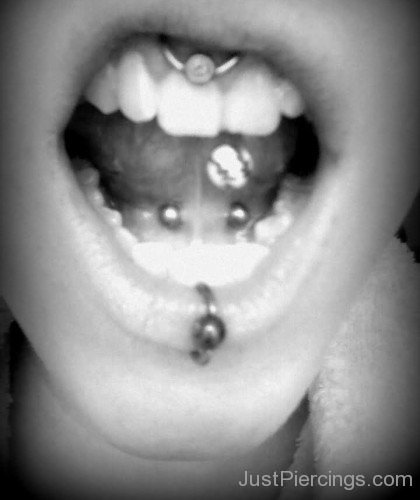 Frenulum Labret And Frowney Mouth Piercing