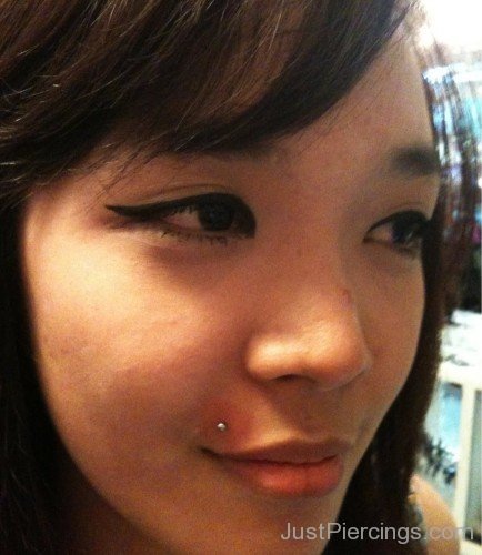 Madonna Piercing With Small Silver Stud