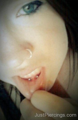 Nostril And Frowney Lip Piercing