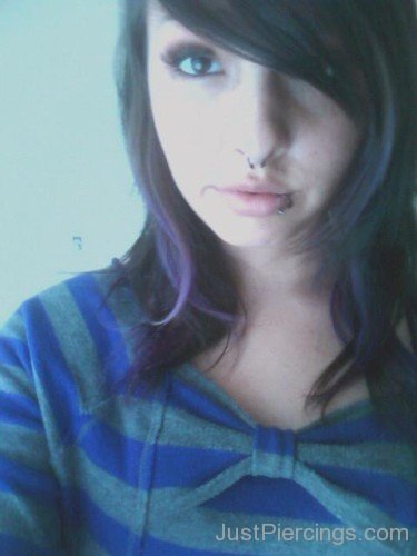 Septum And Labret Piercing