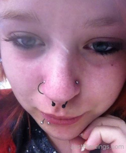 Shark Bites Septum And Double Nose Piercing