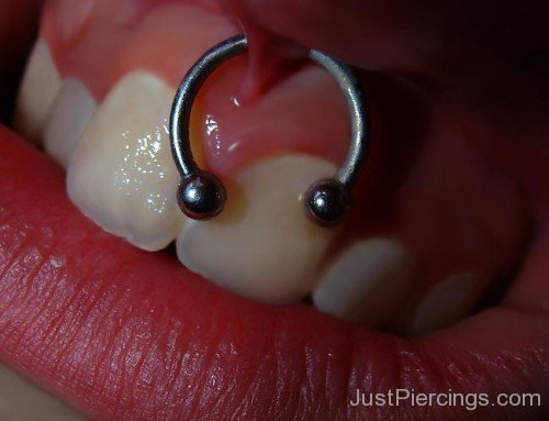 Smiley Piercing Close Up