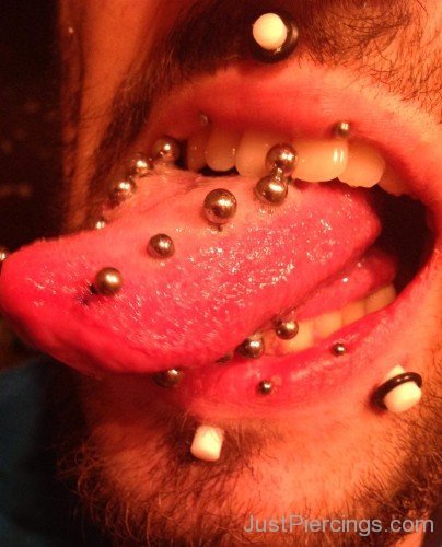 Snake Bites Piercing And Multiple Tongue Piercing