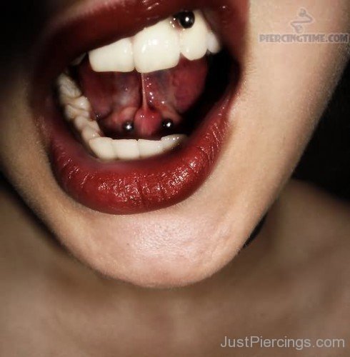 Tongue And Lip Lingual Frenulum Piercing