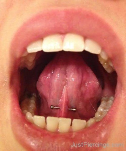 Trendy Tongue Frenulum Piercing