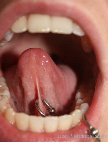 Uvula And Labret Lip Piercing
