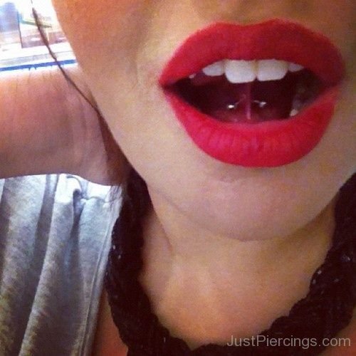 Amazing Tongue Web Piercing For Girls