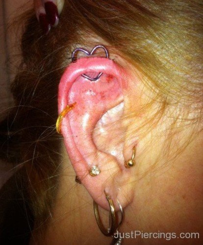 Awesome Heart Helix Piercing