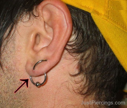 Bead Ring Transverse Lobe Piercing For Men
