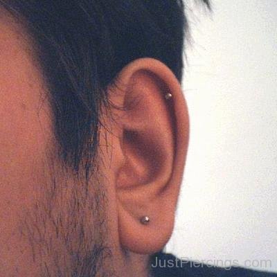 Cute Small Helix And Lobe Piercing