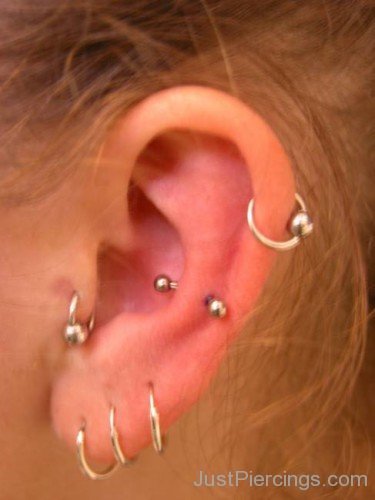 Forward Helix Lobe And Conch Piercings