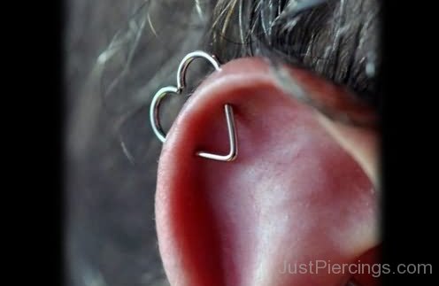 Heart Cartilage And Orbital Piercing