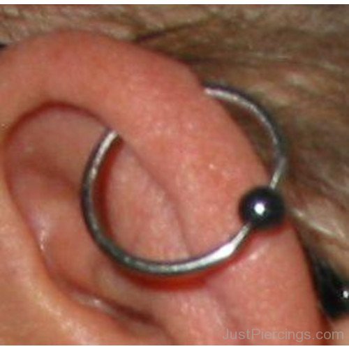 Helix Piercing Close Up
