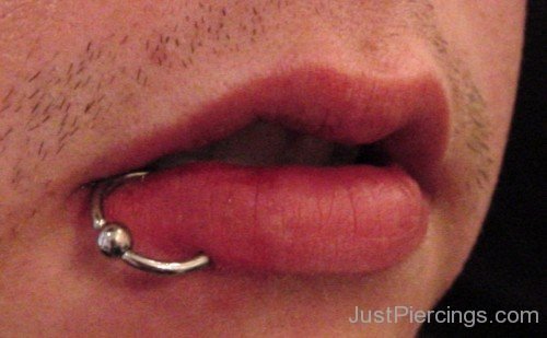 Lip Piercing With Closure  Barbell Ring