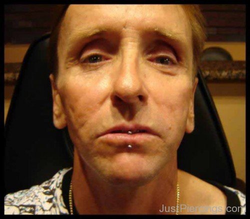 Man With Vertical Labret Piercing