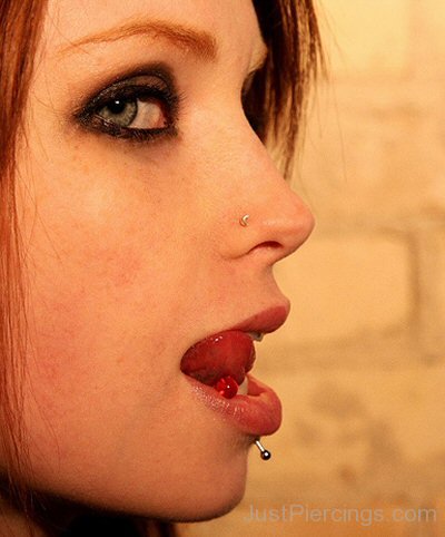 Nice Labret And Nostril Piercing