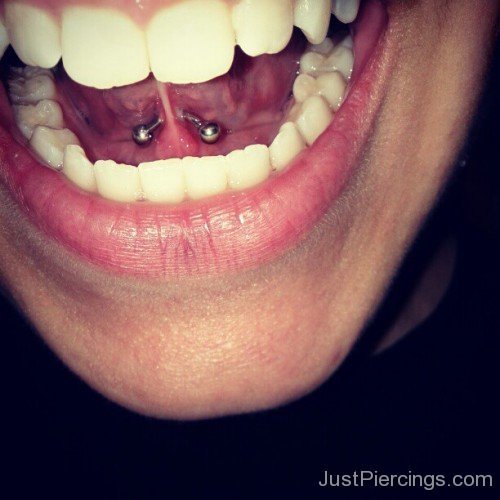 Nice Tongue Web Piercing