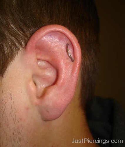 Pinna Piercing On Men Left Ear