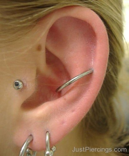 Tragus And Conch Orbital Piercing