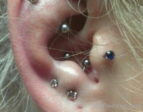 Tragus And Double Anti Tragus Piercing