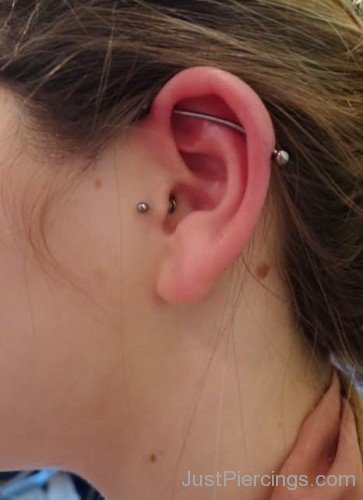 Tragus And Industrial Pinna Piercing