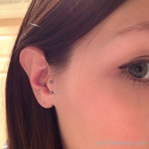 Vertical Tragus And Conch Piercing