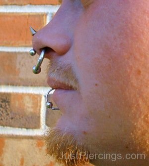 Men With Rhino And Lower Lip Piercing-JP123