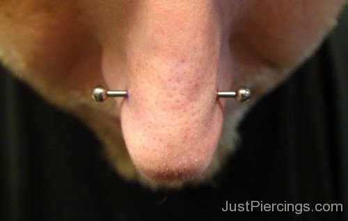 Nasallang Piercing With Barbell For Men