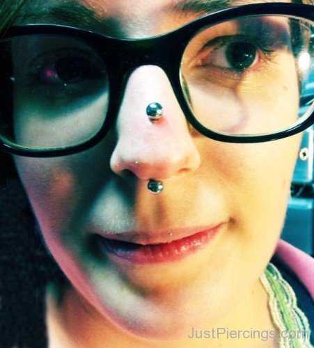 Rhino Nose Piercing With Long Barbell-JP123