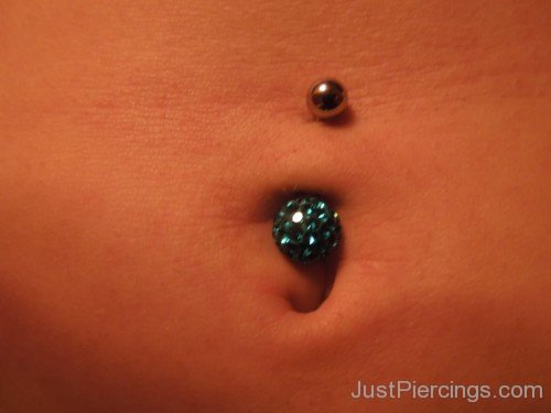 Amazing Belly Piercing With Bead Barbell-JP12302