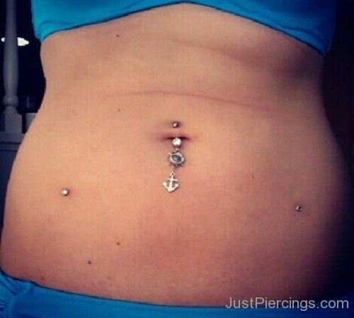 Anchor Ring Belly Button And Hip Piercings-JP12302