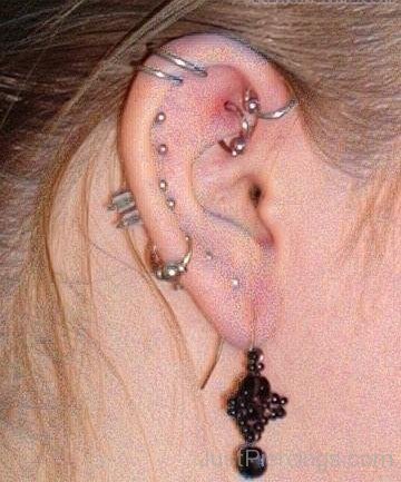 Anti Helix ,Helix , Rook and Tragus Piercing-JP12301