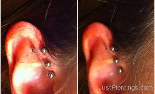 Anti Helix Piercing For Young Girls-JP12314