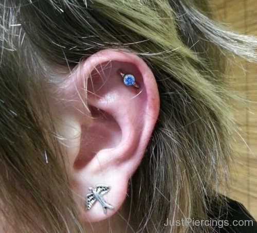 Awesome Lobe And Orbital Piercing For Girls-JP12303