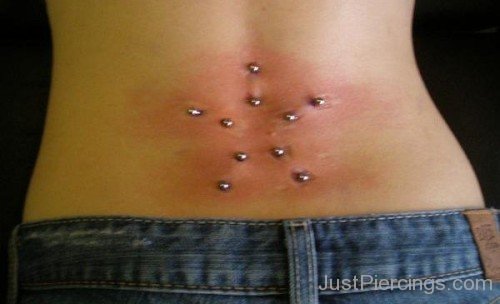 Back Body Star Piercing With Studs-JP12303