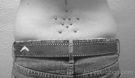 Back Star Piercing with Studs-JP12305