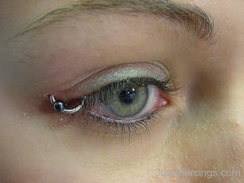 Bead Ring Eyelid Piercing For Girls-JP12304