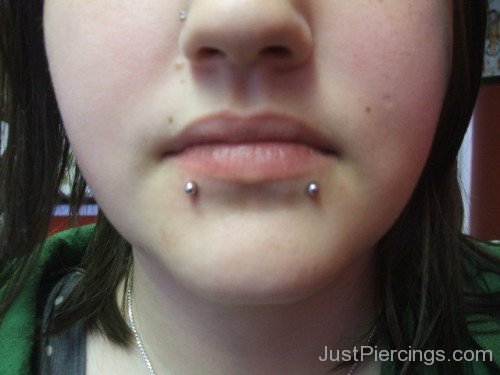 Beautiful Devil Bites Piercing With Silver Studs