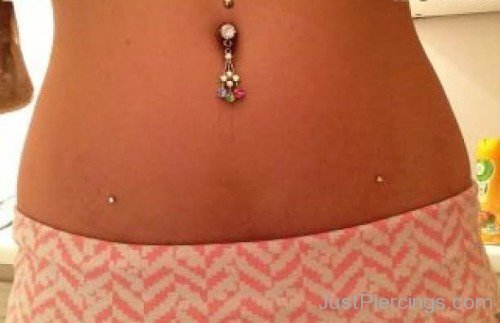 Belly Button And Hip Piercing With Dermal Anchor For Girls-JP12307