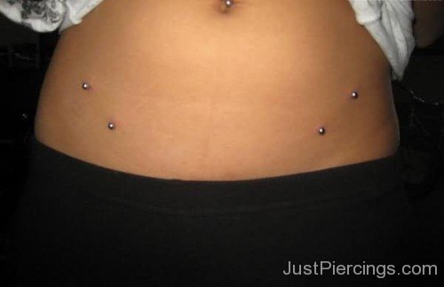 Belly Button And Hip Piercing With Surface Barbell-JP12308