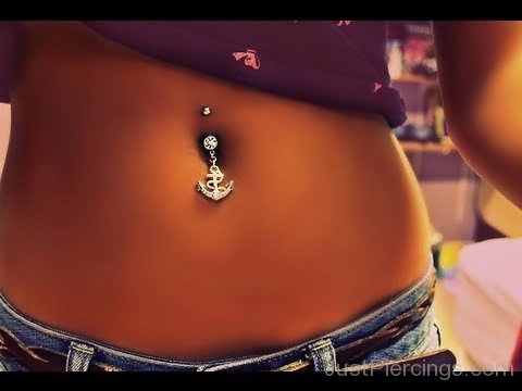 Belly Piercing With Anchor-JP12324