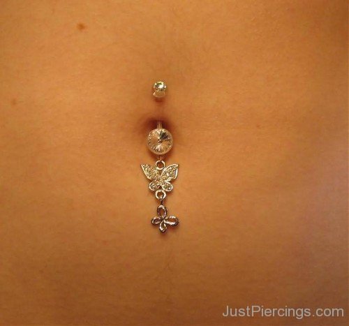 Belly Piercing With Butterfly Ring-JP12325