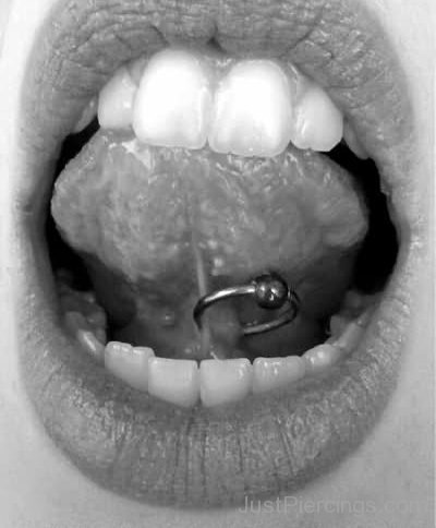 Captive Bead Ring Tongue Frenulum Piercing-JP12307