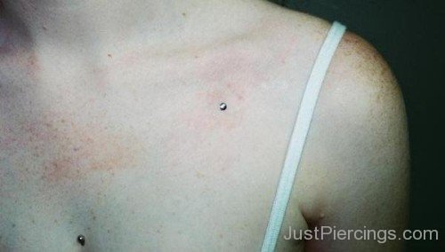 Clavicle Piercing And Chest Piercing With Dermals-JP12315