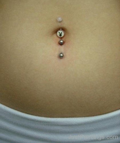 Cool Belly Piercing With Playboy Ring-JP12338