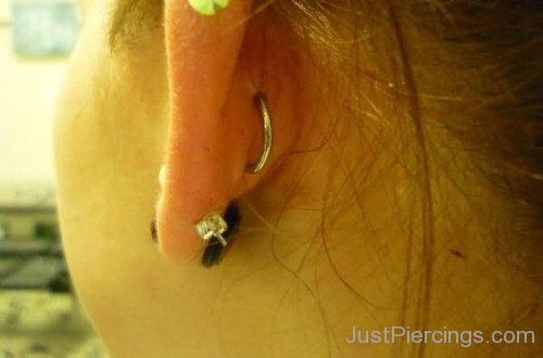 Girl Left Ear Orbital Piercing For Girls-JP12332