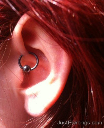 Girls Anti Helix Piercing With Ball Closure Ring-JP12338