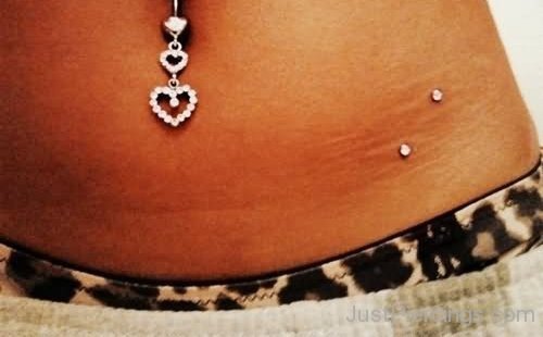 Heart Navel Ring And Hip Piercing-JP12321