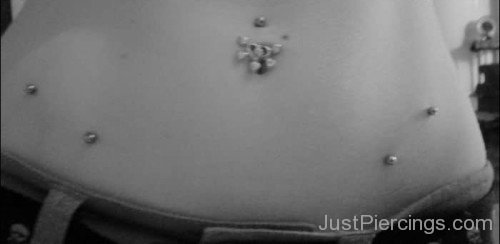 Hip Piercing With Silver Studs-JP12332